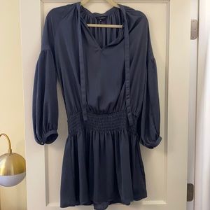 Lucky Drop Waist Silken Dress, Slate/S